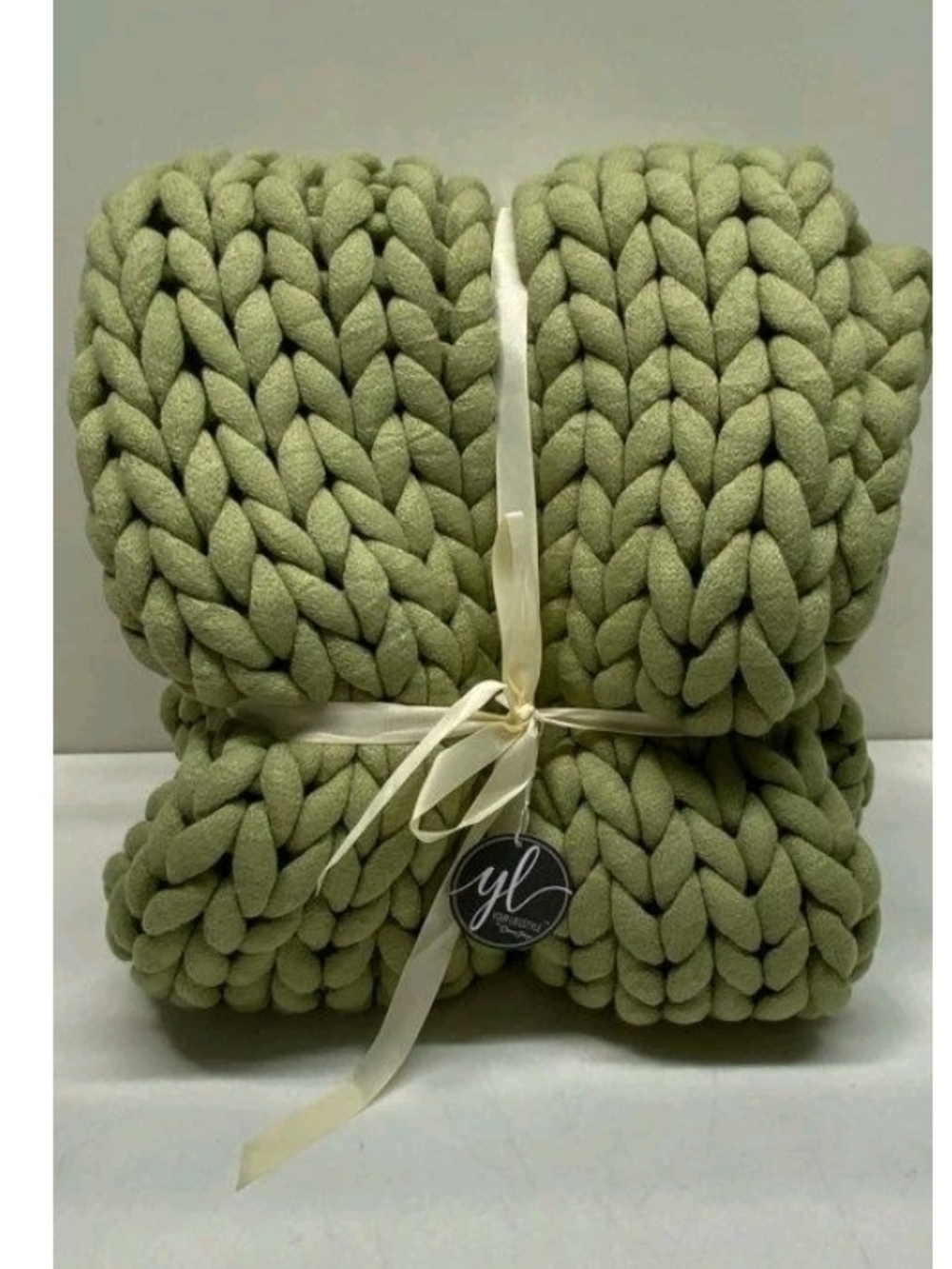 Donna Sharp Your Lifestyle Sage Chunky Knit Throw 40X50